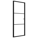 Interior Door ESG Glass and Aluminium 76x201.5 cm Black 151198