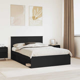 Bed Frame with Headboard Black 160 x 200 cm Engineered wood 3407851