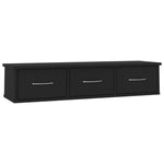 ZNTS Wall-mounted Drawer Shelf Black 88x26x18.5 cm Engineered Wood 800595