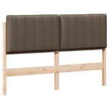 Upholstered Headboard Brown and Taupe 135 cm Solid Pine Wood 880186