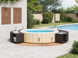 Hot Tub Surround Black Poly Rattan and Solid Wood Acacia 3270634