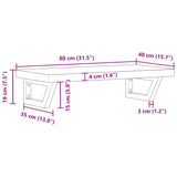 Basin Shelf Wall Mounted Steel and Solid Wood Acacia 3302743