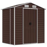 Garden Shed Brown Galvanised Steel Medium Garden Shed 3188264