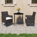 Garden Bistro Set Brown Poly rattan Medium Removable Covers 3095927
