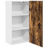Hanging Cabinet with Door Smoked Oak and White 50 x 31 x 100 cm 884350