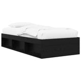 Bed Frame with Storage Black Oak 80 x 200 cm Engineered Wood 3429523