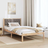 Bed Frame with Headboard Taupe 100 x 200 cm Solid Pine Wood 878212