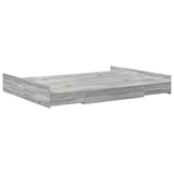 Storage Bed Frame Grey Sonoma 140 x 200 cm Engineered Wood 3335298