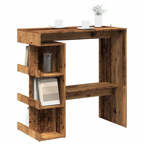 ZNTS Bar Table with Storage Rack Old Wood 100x48x101.5 cm 856758