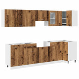 ZNTS 11 Piece Kitchen Cabinet Set Old Wood Engineered Wood 3328579