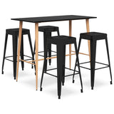 5 Piece Bar Set Black 3057457
