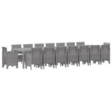 Garden Dining Set with Cushions 17 pcs Light Grey PP 3378671