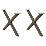 Coffee Table Legs X-Shaped 2 pcs Natural Steel 70x cm Steel 4012907