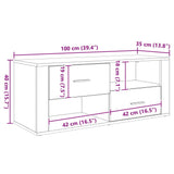 TV Cabinet Artisan Oak 100 x 35 x 40 cm Engineered Wood 881013