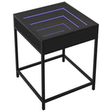 Bedside Table with Infinity LED Black 40x40x51 cm 3284091