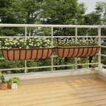 Wall Troughs 2 pcs with Coco Liners Black 91x20x23 cm Steel 319356