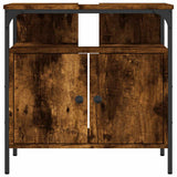 Bathroom Sink Cabinet Smoked Oak 60x30x60 cm Engineered Wood 842438