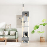 Floor to Ceiling Cat Tree Light Grey 277-303 cm 171613