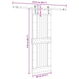 Sliding Door with Hardware Set 80x210 cm Solid Wood Pine 3332707