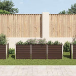 Garden Raised Bed Galvanised Steel 240x40x77 cm Brown 47042