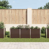 Garden Raised Bed Galvanised Steel 240x40x77 cm Brown 47042