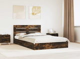 Storage Bed with Drawer Smoked Oak 120 x 200 cm Engineered Wood 3411911