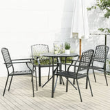 Stackable Garden Chair Set 5 pcs Anthracite Powder-coated Steel 3283769