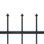 ZNTS Garden Fence with Spear Top Steel 3.4x0.6 m Black 277594