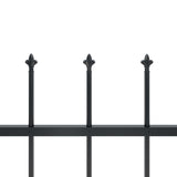 ZNTS Garden Fence with Spear Top Steel 3.4x0.6 m Black 277594