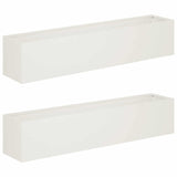 Garden Planter 2 pcs White 80 x 20 x 20 cm Cold-rolled Steel 8005165