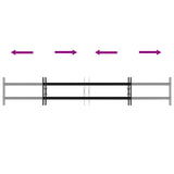 Security Grille for Windows with 2 Crossbars 3 pcs 93-174 cm 42031284