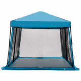 Camping Tent Set Folding 2 pcs Blue Taffeta and Fabric 3337170