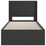 Bed Frame with Storage and Headboard Black 75 x 190 cm 3413990