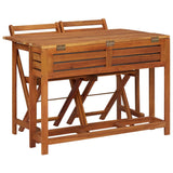 Garden Planter Table With Chair Brown Solid acacia wood Medium 45910