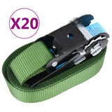 148895 Ratchet Tie Down Straps 20 pcs 800 daN 6 m Green