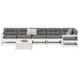 7 Piece Garden Sofa Set White Solid Wood Pine 3250905