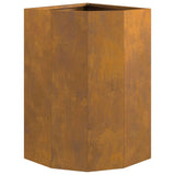 Corner Planter Rusty 30 x 30 x 50 cm Weathering steel 883681