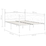 ZNTS Bed Frame without Mattress with Slatted Base White Metal 120x200 cm 284449