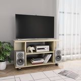 TV Cabinet with Castors Sonoma Oak 80x40x45 cm Engineered Wood 800192