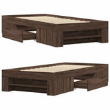 Bed Frame without Mattress Brown Oak 90x190 cm Single Engineered Wood 3295526