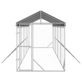 Outdoor Dog Kennel with Roof Silver 2x10x2.5 m Galvanised Steel 3190484