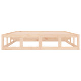 Bed Frame Natural Wood Solid Pine Wood, Plywood Double Durable 820841