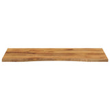 ZNTS Desk Top with Curve 140x50x2.5 cm Solid Wood Rough Mango 370212