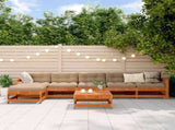 Garden Lounge Set 7 pcs Wax Brown Solid Pine Wood 3418113