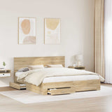 Bed Frame with Drawer Sonoma Oak 180 x 200 cm Engineered Wood 3410863