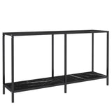 Console Table Black 140x35x75.5 cm Tempered Glass 331697