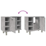 Bathroom Cabinet Concrete Grey 60x32x53.5 cm Engineered Wood 856143