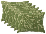 Cushion with Pillow HEERLEN 6 pcs Leaf Design Polyester 926663
