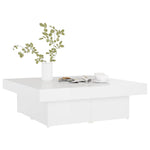 ZNTS Coffee Table High Gloss White 90x90x28 cm Engineered Wood 806918