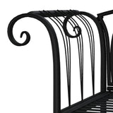 ZNTS 2-Seater Garden Bench 128 cm Black Steel 318828